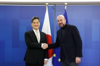 相川大使とミシェル議長